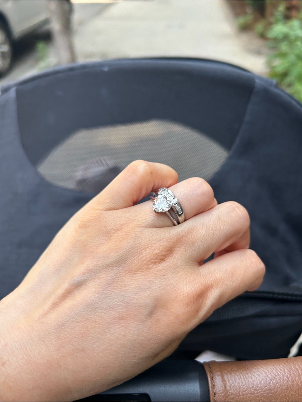 Heart Shaped  Silver Ring size 6